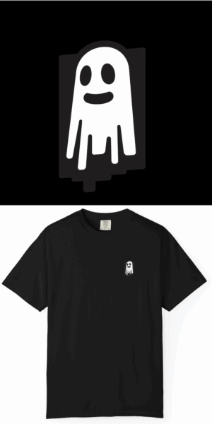 BlackLineShirt Ghost Graphic Black T-shirt