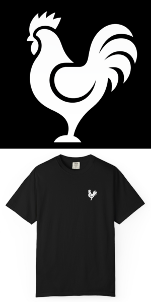 BlackLineShirt Rooster Graphic Black T-shirt