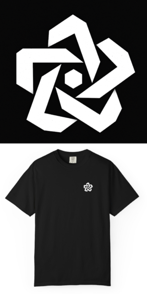 BlackLineShirt Bent Star Graphic Black T-Shirt