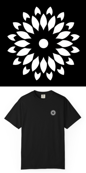BlackLineShirt Sunflower Graphic Black T-Shirt