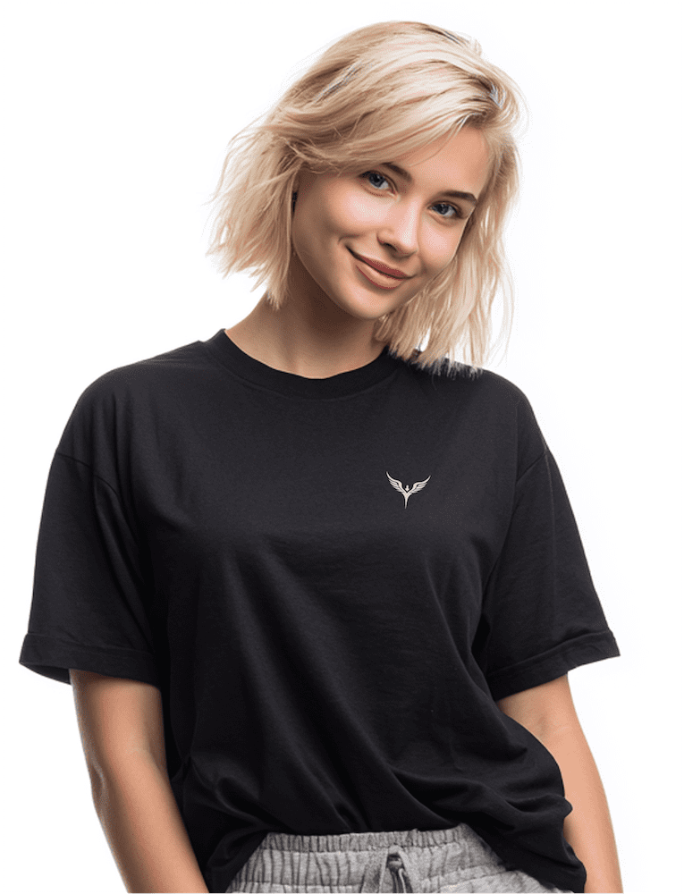 BlackLineShirt Angel Graphic Faith Religious Black T-Shirt - Image 2