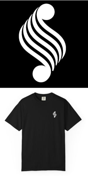 BlackLineShirt Music Note Graphic Black T-shirt