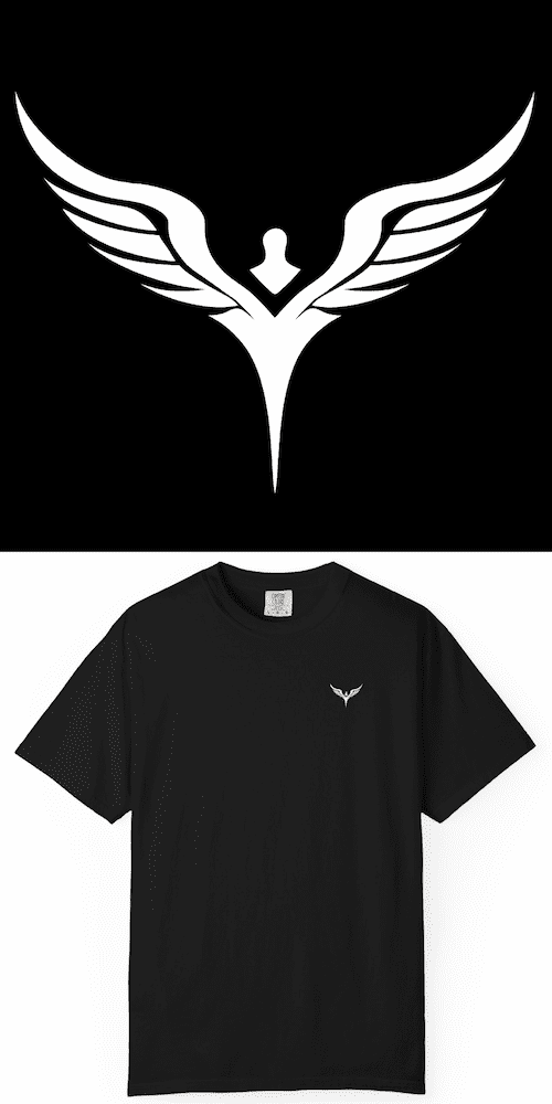 BlackLineShirt Angel Graphic Faith Religious Black T-Shirt - Image 3