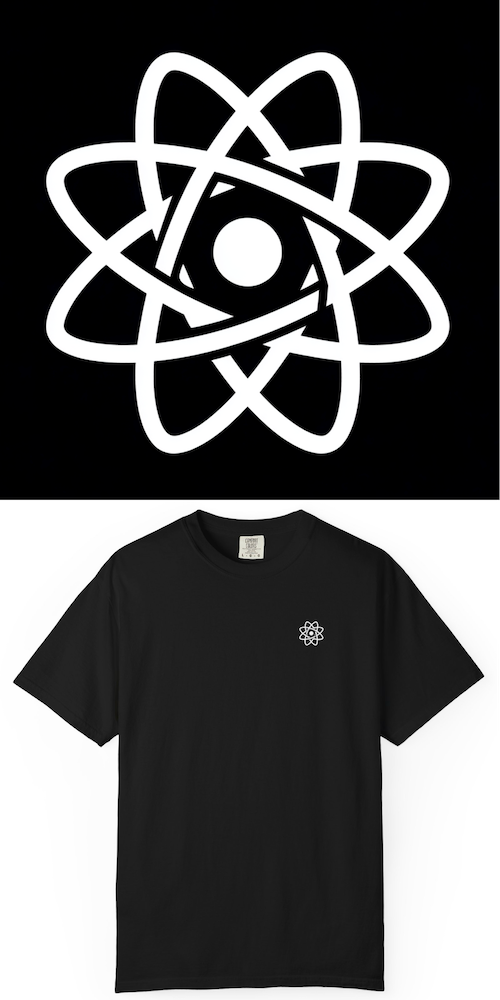 BlackLineShirt Atom Graphic Science Student STEM Major Black T-Shirt