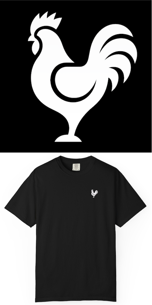 BlackLineShirt Rooster Graphic Farm Life & Homesteading Black T-shirt