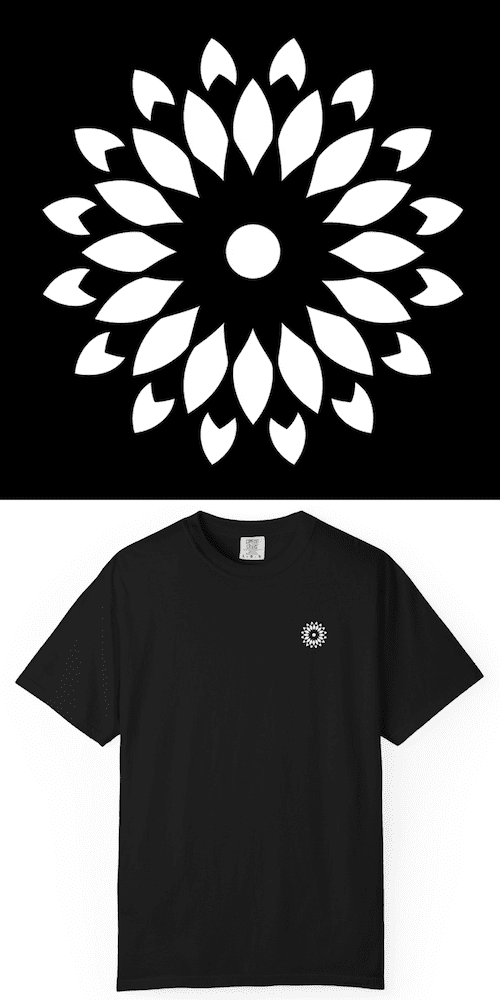 BlackLineShirt Sunflower Graphic Nature Lover Outdoor Black T-Shirt - Image 4
