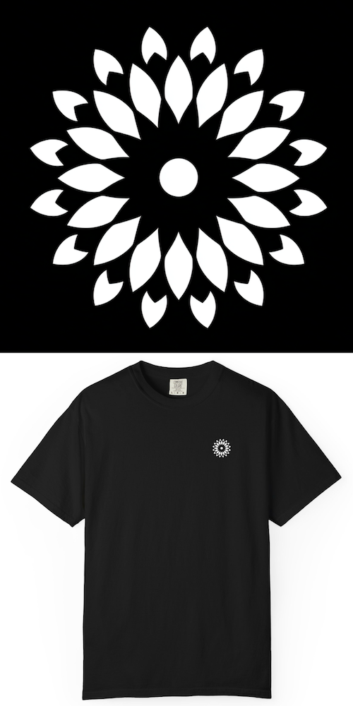 BlackLineShirt Sunflower Graphic Nature Lover Outdoor Black T-Shirt