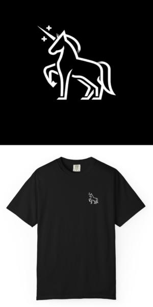 BlackLineShirt Unicorn Graphic Black T-Shirt