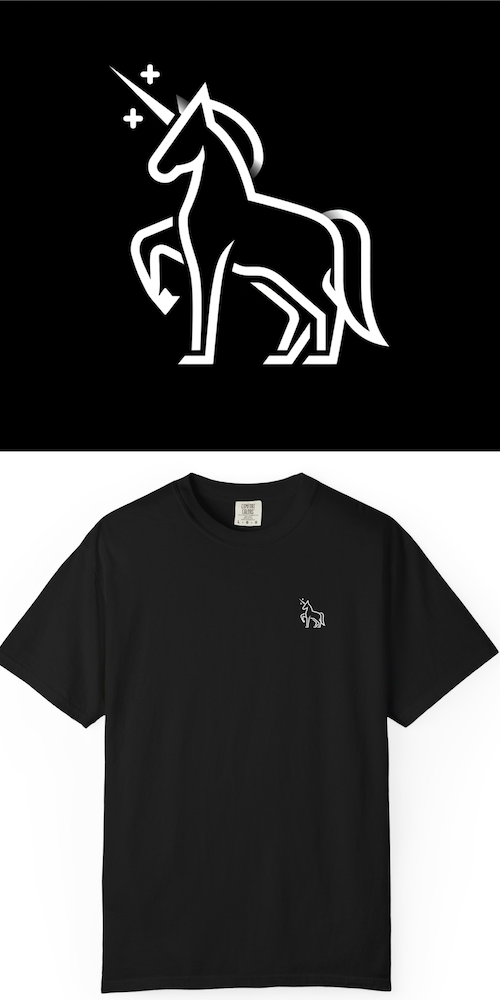 BlackLineShirt Unicorn Graphic Black T-Shirt