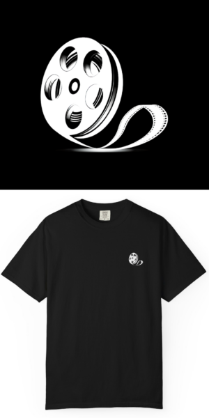 BlackLineShirt Film Reel Graphic Logo Black T-Shirt