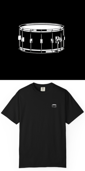 BlackLineShirt Snare Drum Graphic Black T-Shirt