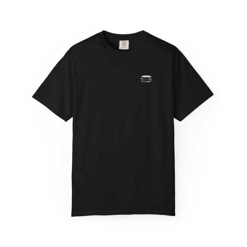BlackLineShirt Snare Drum Graphic Backline Tech Drummer Black T-Shirt - Image 3