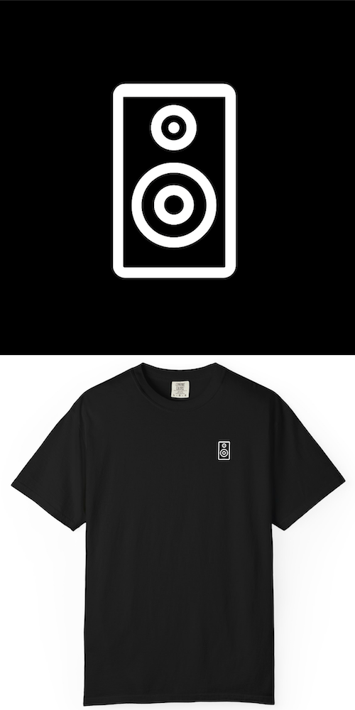 BlackLineShirt Minimal Speaker Audio Engineer & Studio Producer Black T-Shirt