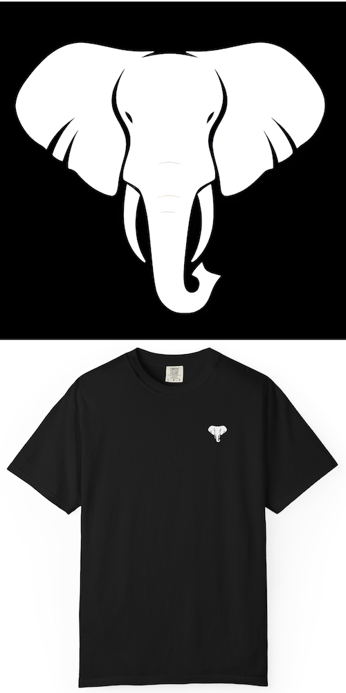 Blacklineshirt Elephant Graphic Animal Lover Gift Wildlife Black T-Shirt