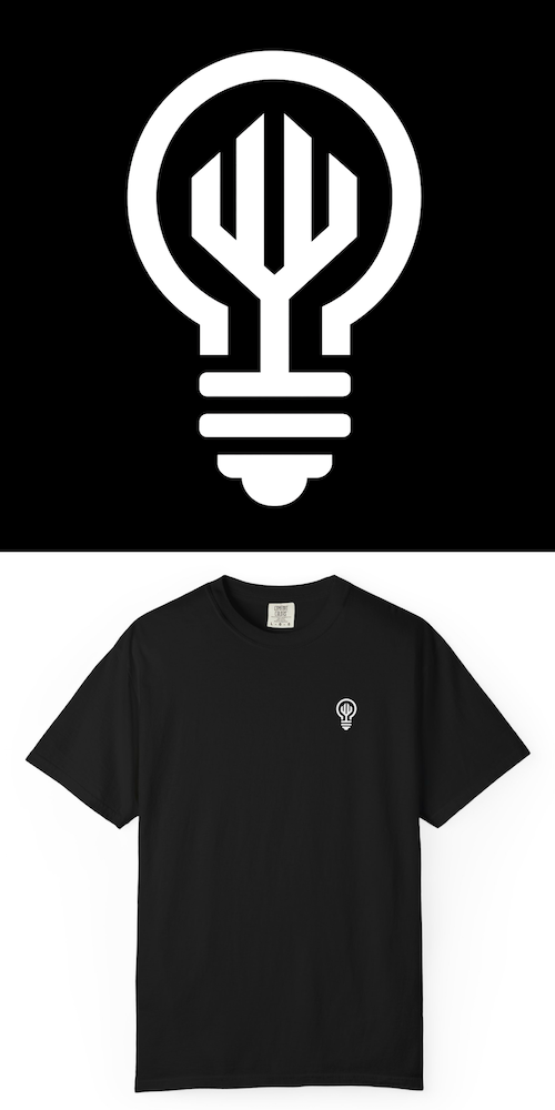 BlackLineShirt Minimal LD Lightbulb Lighting Director & Stage Crew Black T-Shirt